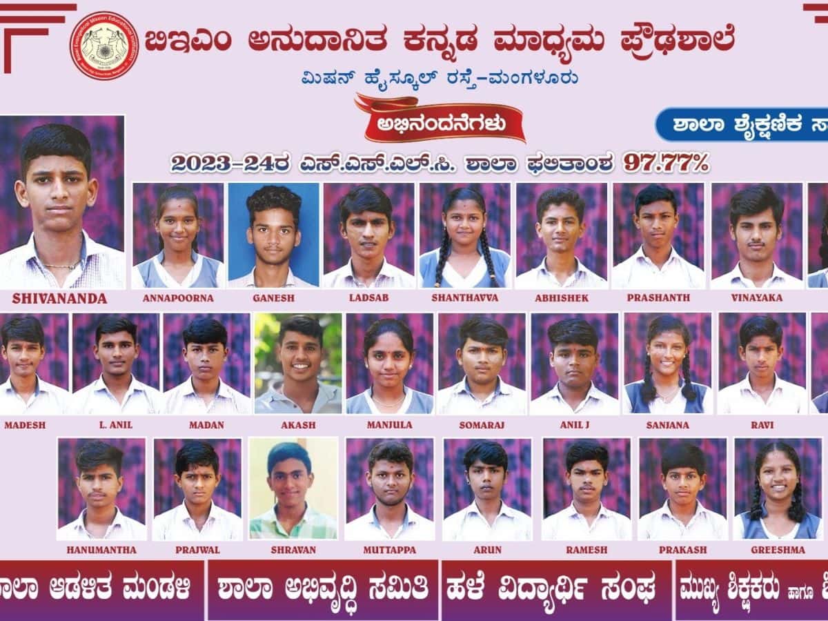 BEM Kannada medium High school 10th std results